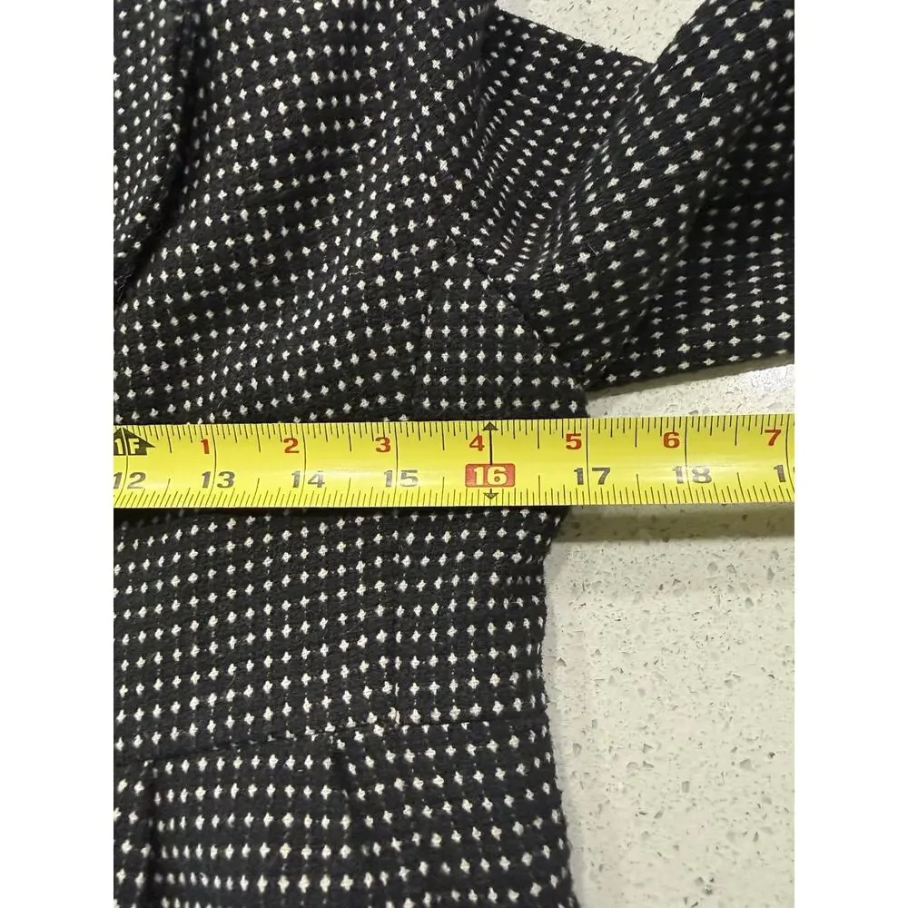 Forever 21 Peacoat Womens Small Black White Micro Houndstooth Wool Blend Coat